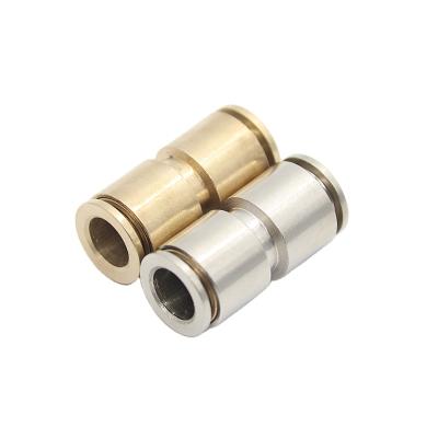 China Plastic+brass Straight Brass Pneumatic One Touch Pneumatic Fitting Metal Air Tube Connect All Copper Hydraulic Push In Quick Fitting for sale