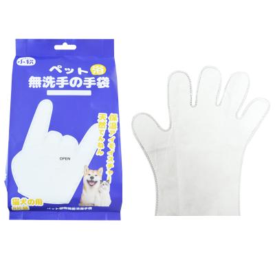 China Dog and Cat Bathing Grooming Cleaning Gloves Sustainable Disposable Pet Brush Pet Cloths for sale