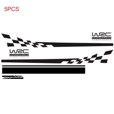 China Waterproof+Eco-friendly 5PCS WRC Car Grille Decals DIY Decoration Hood Graphic Door Both Sides Rearview Mirror Stripe Car Sticker Accessories for sale