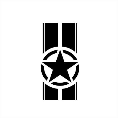 China Waterproof+Eco-friendly 1Pcs For Jeep Wrangler TJ LJ JK Star Stripes Decal Vinyl Hood Sticker Car Truck DIYWaterproof Military Car Stickers for sale