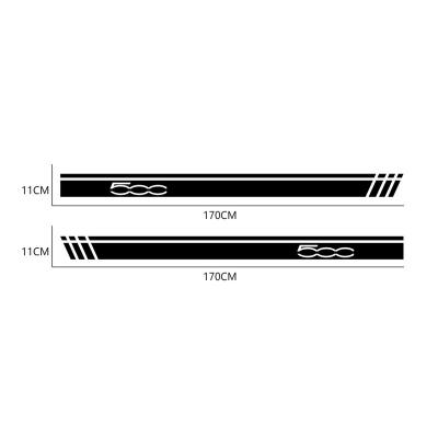 China Waterproof+Eco-friendly 2PCS fashion wrapping stripes car sticker fiat500 door waist side skirt vinyl decals stickers decoration accessories for sale