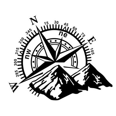 China Waterproof+Eco-friendly Mountain Adventures Car Sticker Compass Graphic Modeling DIY Decoration Door Vinyl Hood SUV Truck Trailer Car Accessories for sale