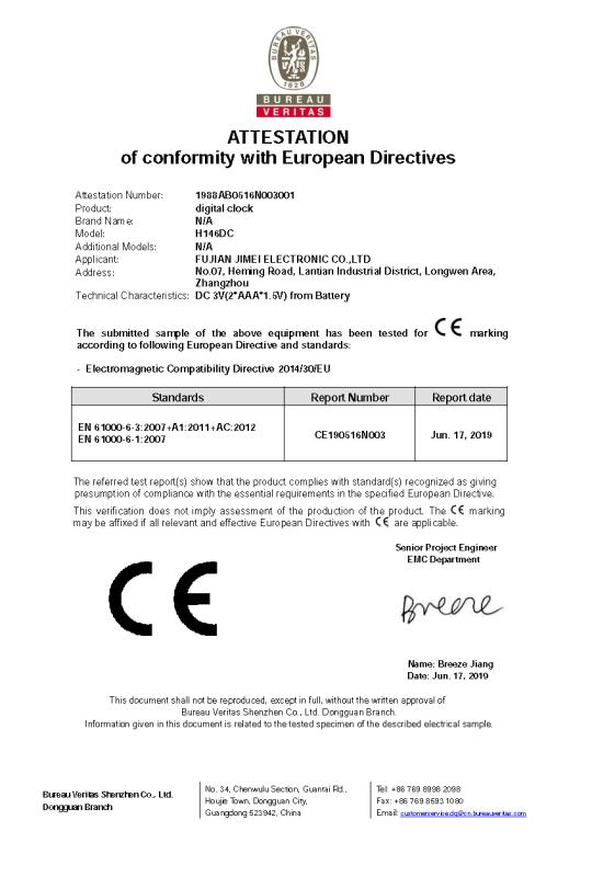 CE - Fujian Jimei Electronic Co., Ltd.