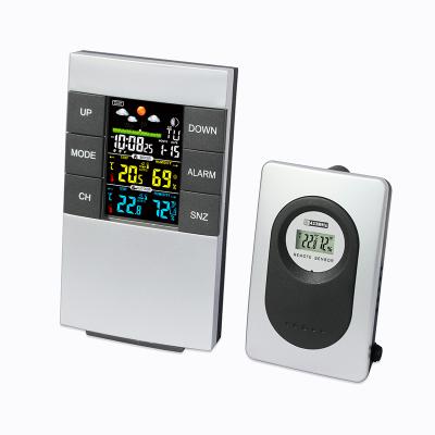 China Color Screen Wireless Alarm Clock Weather Forecast Calendars H146G-color LCD Digital Thermometer Hygrometer Outdoor Weather Station for sale