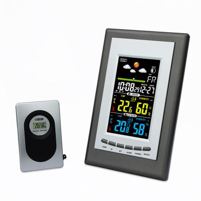 China H209G-color Calendars Weather Forecast LCD Wireless Digital Alarm Clock 433MHZ Color Temperature Humidity Display Outdoor Weather Station for sale