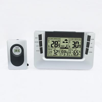 China Class H116G Digital Wireless RF Weather Forecast Temperature Humidity Outdoor Weather Station with Alarm for Office for sale