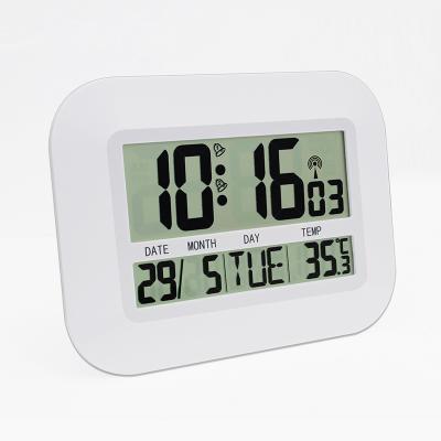 China Hot Selling H149C-DCF Amazon Radio Wall Clock LCD Table Radio Controlled Alarm Clock Automatically Set Time Clock for sale