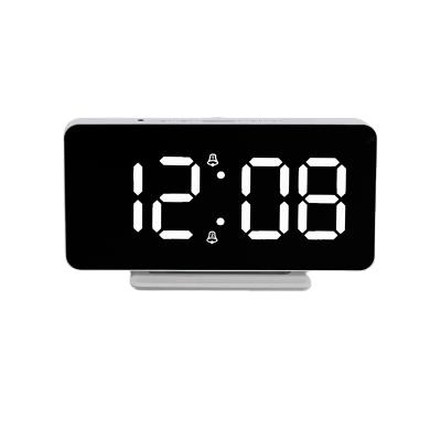 China H6010 2021 Hot Sale Calendars LED Makeup Mirror Table Alarm Clock with Lowest Nap Temperature for Home Decor Kids for sale