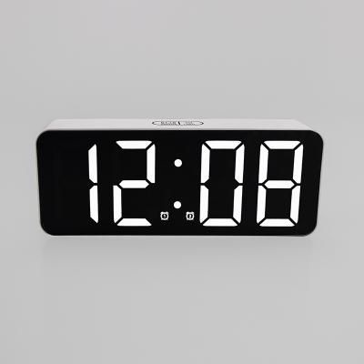 China H6009 2021 Calendars Hot Sale LED Digital Mirror Alarm Clock Table Alarm Clock With Lower Temperature Decor Kids Bedroom for sale