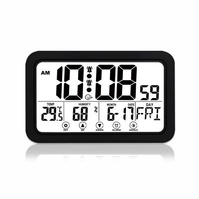 China NEW H163H-light 2021 Large Calendars Touch Screen Digital LCD Display Alarm Clock With Temperature Humidity Large Digit Display Calendar for sale