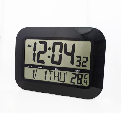 China Sizes H809 Large LCD Display Digital Alarm Clock Large LCD Display Wall Alarm Clock Large Screen Display Wall Clock for sale