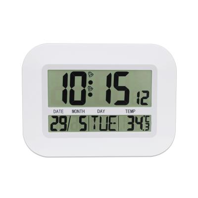 China Hot Selling H149 Calendars LCD Digit Display Amazon Larger Table Alarm Clock Multifunctional Digital Wall Clock Alarm for sale