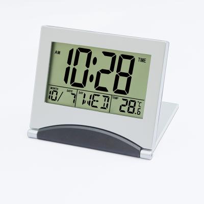 China H840 Calendars Flip Travel LCD Alarm Clock Digital Desktop Alarm Clock Portable Alarm Clock for sale