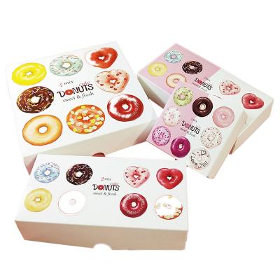 China Disposable Cookie Sweet Food Grade Folding Art Box Personalized Paper Donut Packaging for sale