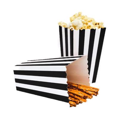 China Black-Lined Disposable Frozen Food Box Packing Paper Takeout Box For Popcorn for sale