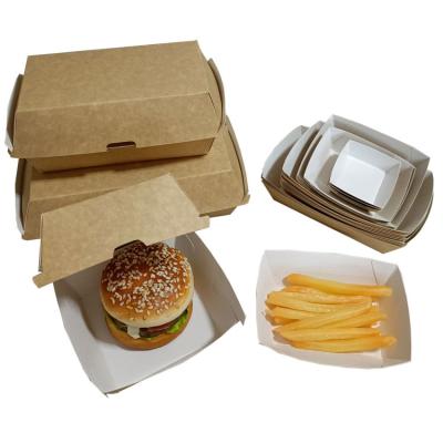 China High End Eco Friendly Biodegradable Folding Corrugated Foldable Disposable Hamburger Wrap Box Sugar Cane Take Out Boxes For Restaurant for sale