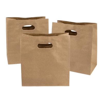 China Durable Recyclable Food Grade Kraft Paper Fruit Takeout Bag With Your Own Logo for sale