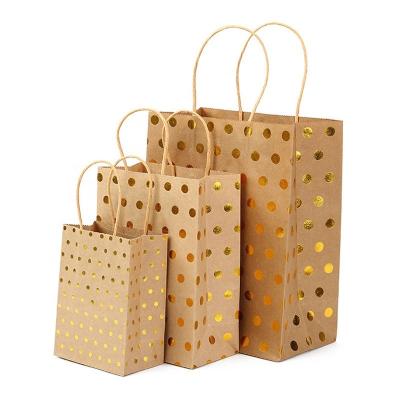 China New Design Disposable Tote Dots Paper Bag Customize Color Logo Round Rope Portable Paper Shopping Bag for sale