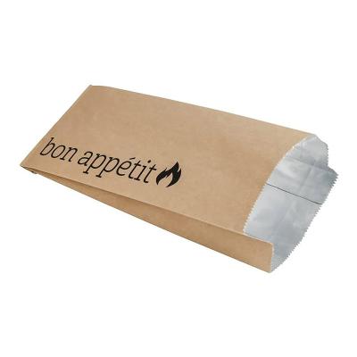 China High Quality Recyclable Greaseproof Fast Food Paper Bag Brown Aluminum Foil Food Bag For BBQ for sale