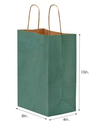 China Hot Sale Green Retrievable Paper Bags With Handles 8*4*10 Inches 50 Pcs.Paper Shopping Bags, Bulk Gift Bags for sale