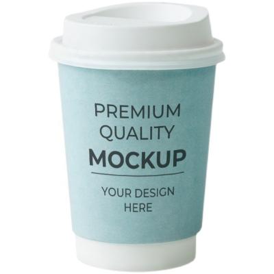 China Disposable Net Red Coffee Paper Cup 500ml 700ml Thickened Hollow Hot Drink Paper Cup With Lid for sale