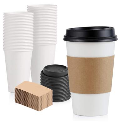 China Disposable High Quality Disposable Paper Cup Customize Kraft Paper / White Paper Coffee Paper Cup With Cover for sale