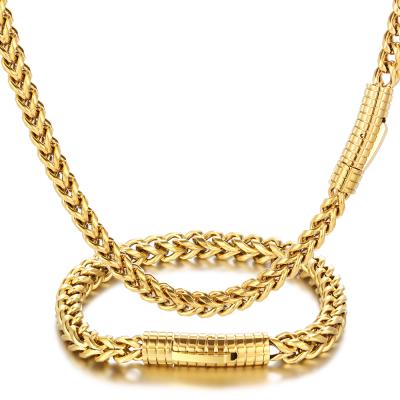 China Hiphop Wholesale Hip Hop Necklace Stainless Steel Chain Men Gold Plated Necklace for sale