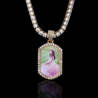 China NUOYA Environmental Friendly Custom Personalized Memory Picture Necklace Iced Out Photo Frame Necklace for sale