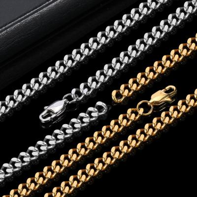 China 2020 Wholesale Custom Environmentally Friendly Cuban Link Jewelry Stainless Necklace For Women for sale