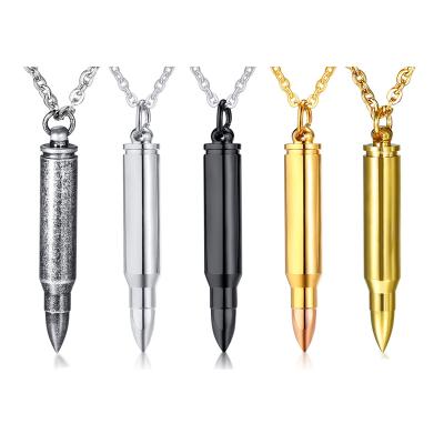 China Hiphop Amazon Stainless Steel Jewelry Men's Military Bullet Head Fan Lettering Pendant for sale