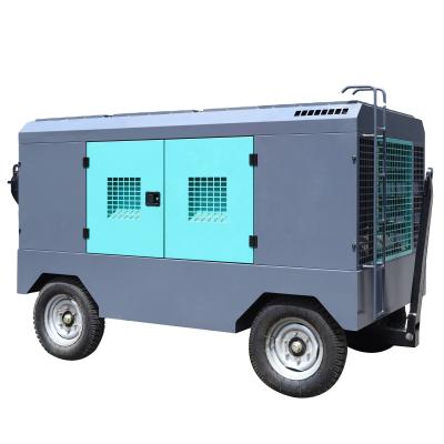 China Lubricated 7~30bar Heavy Duty Diesel Engine Movable / Direct Drive Portable Rotary Screw Air Compressor For Drilling And Mining Industry for sale