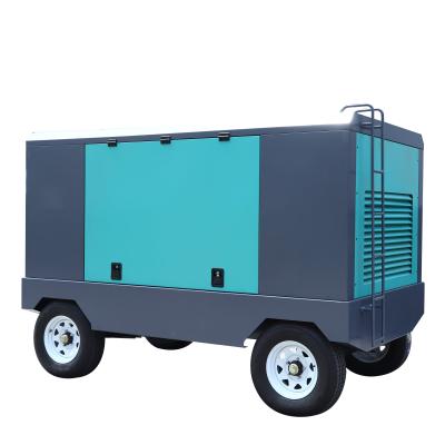 China Lubricated 7~25 Bar Motor Heavy Duty Electric Movable / Direct Drive Portable Rotary Screw Air Compressor For Drilling And Mining Industry for sale