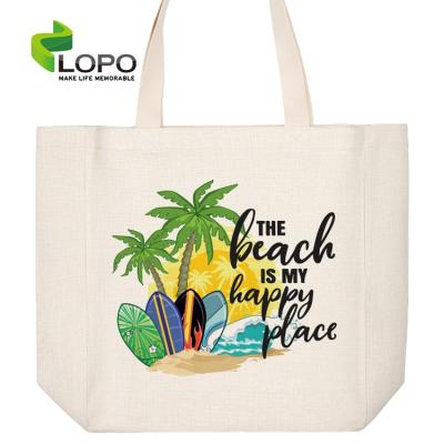 China Bestselling Sublimation Canvas Blanks Lopo Canvas Shopping Tote Bag for sale