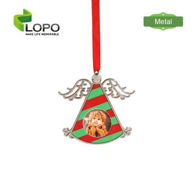 China &Gold 2021 Angel Shape Metal Ornaments-Silver Sublimation Metal Christmas Ornaments LOPO for sale