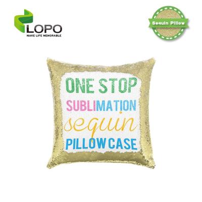 China Wholesale Printable Sequin Reversible Color Textile Sublimation Magic Pillow Case for sale