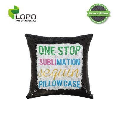 China Wholesale Printable Sequin Reversible Color Textile Sublimation Magic Pillow Case for sale