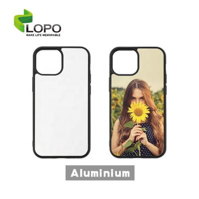 China 2D Anti-drop Lopo Sublimation Phone Case Sublimation Black TPU Case With Aluminum Insert For iPhone XS XR Max 11 12 13 PRO for sale