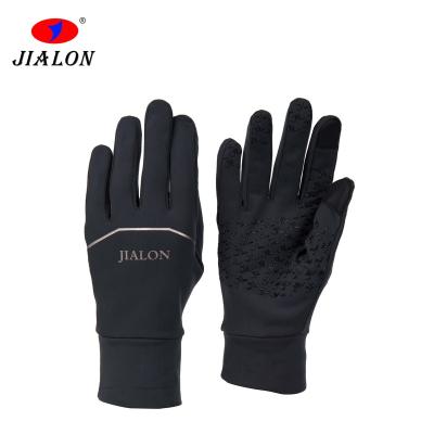 China Jialon Touch Screen Glove 2018 Lightweight Non Slip Silicon Printing Touch Screen Glove Winter Running for sale