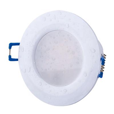 China Modern round white waterproof ip44 fixtures led downlight single head 65mm cutout led downlight recessed down light for sale