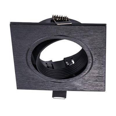 China Modern Black Square Fixed Bedroom Spotlight Housing Led Light PC Shade Recessed Down Light for sale