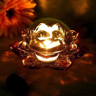 China Restoring High Quality Ailuya Lotus Candle Holders Glass Ornaments Ancient Ways Worship Blessing Candle Holders Cup Lotus Wax Lantern for sale