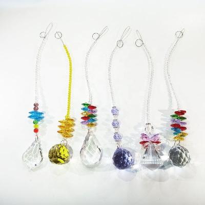 China China Hot Selling Colorful Faceted Chandelier Crystal Ball Glass Ball Lighting Fixture Hanging Decoration for sale