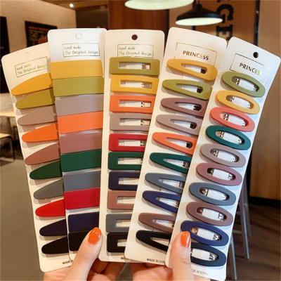 China Fashion Korean version of the INS cute girl blows clip frosted soft BB clip wind hair color square headdress for sale