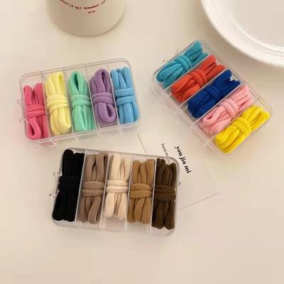 China Hair Tied Wholesale 25 Pcs / Box Candy Color Band 6.5 Cm Elastic Twist Bands For Hair Women Girls Accessories for sale