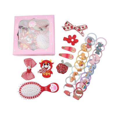 China Girl Headdress Cartoon Hair Comb Beads Small Round Cute 18pcs/set Massage Hair Comb For Girls for sale