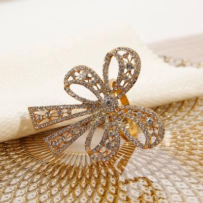 China HOTEL HOME WEDDING NAPKIN RING new style gold butterfly french napkin ring for hotel napkin for sale