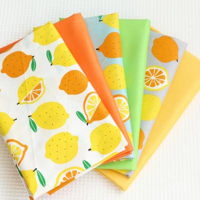 China Fresh Fruit Lemon Cotton Twill Sewing Fabric Shrink-Resistant Making Bedding Home December Handmade Fabric for sale