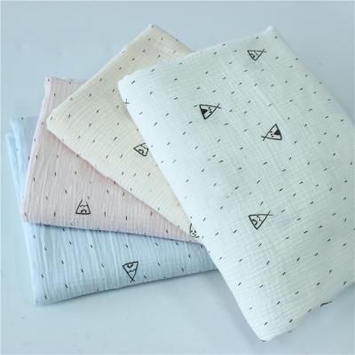 China Breathable Cotton Crepe Polka Dot Seersucker Infant Double-Layer Gauze Fabric, Making Pajamas Covering Fabric for sale