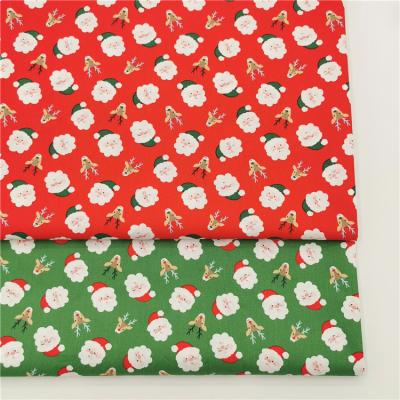 China Breathable Christmas Santa Elk Cotton Twill Sewing Fabric Making Bedding Handmade DIY Home Decoration Fabric for sale