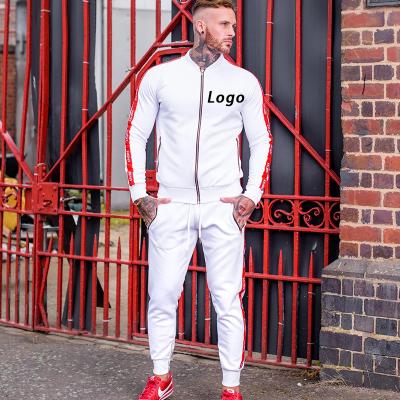 China Hot Selling Breathable Sport Fitness Gym Tracker Set Outdoor Custom Logo Zipper Sportswear Men Tracksuit Set for sale